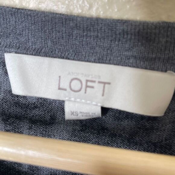 Loft Dress Womens XS Gray Short Sleeve Round Neck Animal Print Wool Casual Mini - Picture 7 of 7